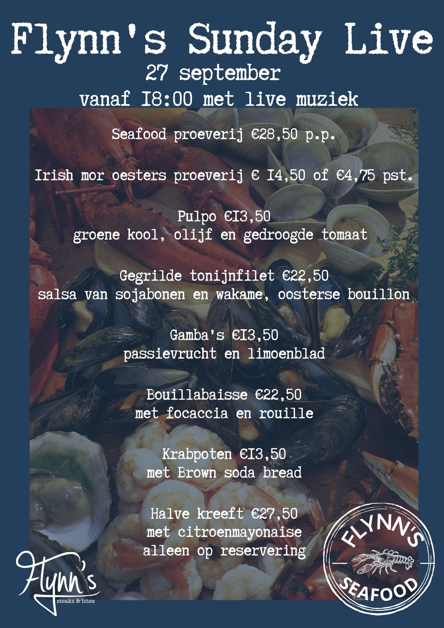 Flynns synday live seafood